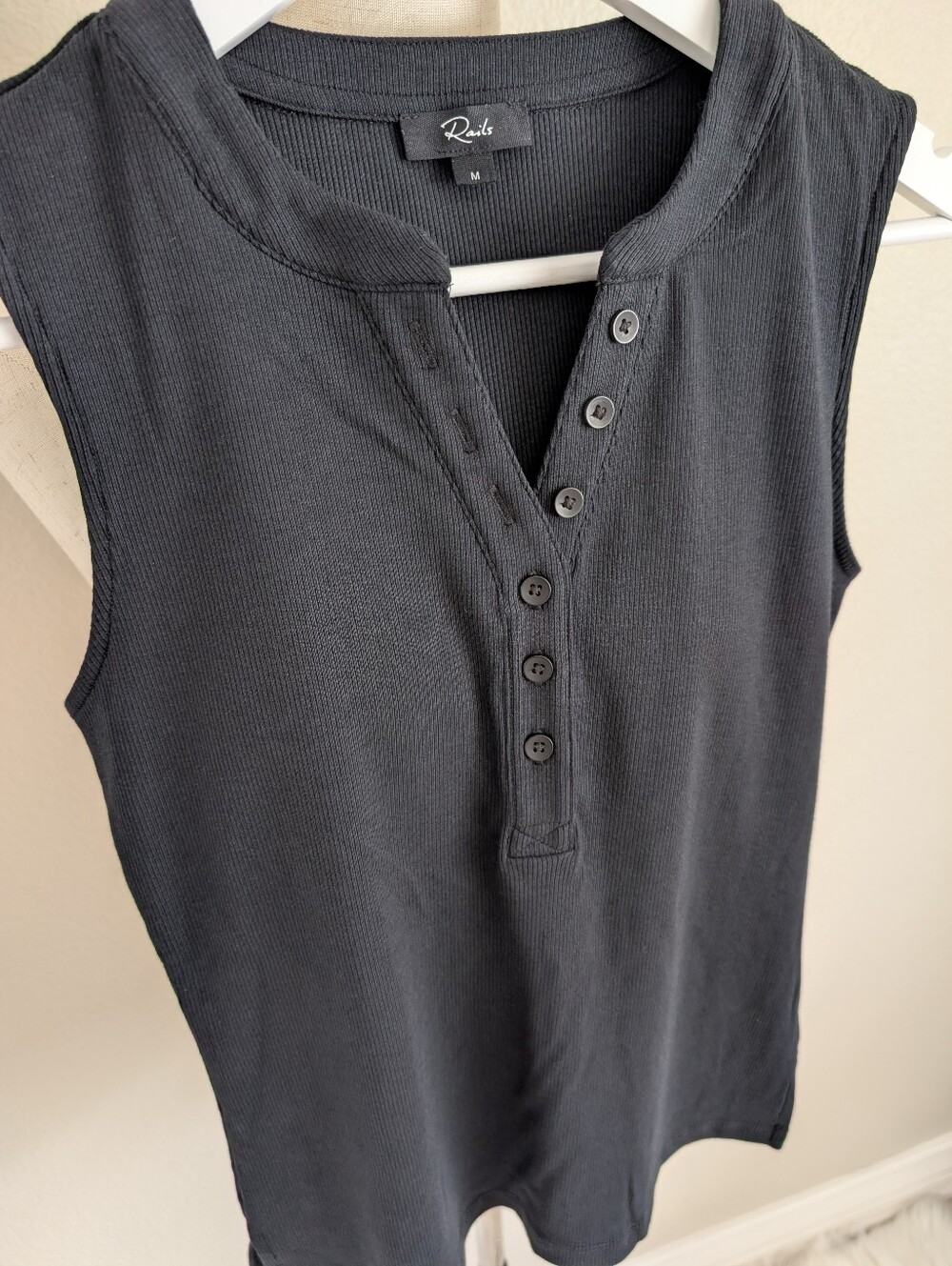 Rails Mayla Black Ribbed Tank - Picture 7 of 9